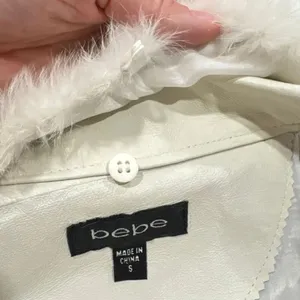 Bebe Vintage y2k rabbit fur leather jacket size small thumbnail 7