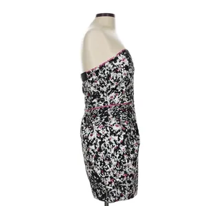 Sandro‎ Silver Metallic Jacquard Strapless Mini Dress Size 8 Coquette Party Glam thumbnail 3