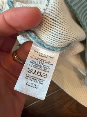 LOFT Ombré Crewneck Sweater - Cream to Aqua Blue Size Small - C54-154 thumbnail 7