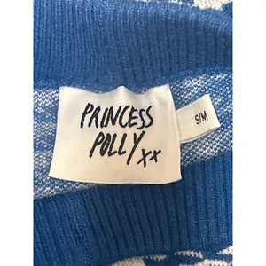 Princess Polly Blue Houndstooth Gingham High Waist Knit Biker Shorts Size S/M thumbnail 5