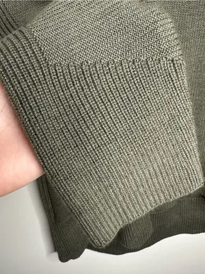 Athleta Hanover Merino Wool Blend V-Neck High Low Tunic Sweater Olive Green XL⁠ thumbnail 7