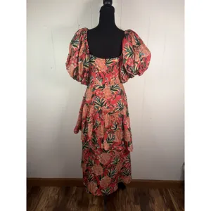 NWT farm rio pineapple bloom red Midi Dress M thumbnail 11