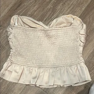 Express Cream Strapless Top thumbnail 2