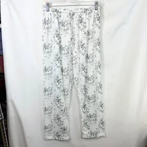 Body Touch Medium Pajama Set‎ White Gray Floral Long Sleeve Lounge Feminine 367 thumbnail 8