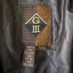 Vintage GIII Brown Genuine Leather Jacket Hooded Anorak Trench Coat Sz Small thumbnail 5