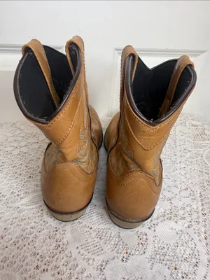 Dingo Willie antique tan leather western cowgirl boots sz 9.5 thumbnail 6