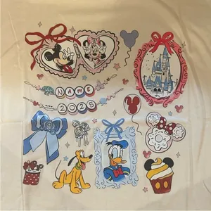 Source Unknown Disney White T-Shirt Mickey Mouse Minnie Mouse Donald Duck Pluto 2025 Size L thumbnail 6