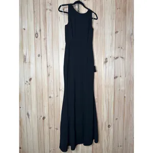 NWT Lulus Maike Black Cowl Back Mermaid Maxi Dress Wedding Gala Banquet Party L thumbnail 3