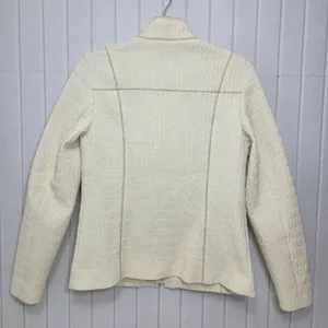 PENDLETON Vintage ZIP Up Front Cream Textured LINED‎ JACKET Size S thumbnail 3