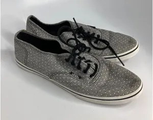 Vans Authentic Lo Pro Shoes Women 9 Grey Polka Dot Good Low Top Sneakers thumbnail 1