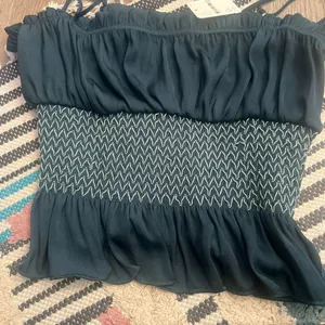 NWT‎ Free people green smocked crop top size XS thumbnail 4