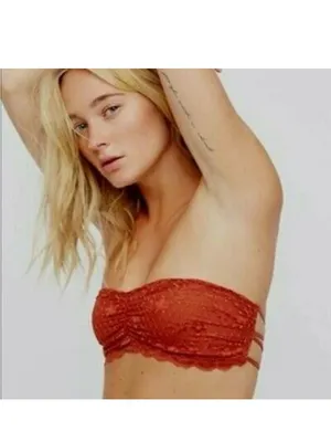 Intimately Free People Bandeau Bralette Rust Strappy Back essential strapless thumbnail 7
