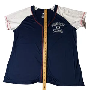 MLB Minnesota Twins Womens Baseball Jersey Shirt Navy Blue White XXL NWT READ thumbnail 8