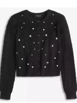 Charter Club 100% Cashmere Embellished Cable-Knit Cardigan Sweater Size Medium thumbnail 5
