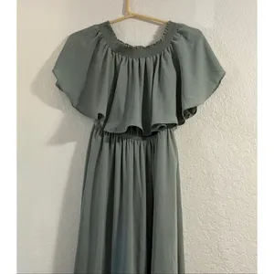 Show Me Your Mumu Hacienda Maxi Dress Sage Crisp Ruffle S Wedding Bridesmaid thumbnail 2
