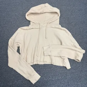 Aritzia TNA Waffle Knit Crop Hoodie Size 2 thumbnail 1