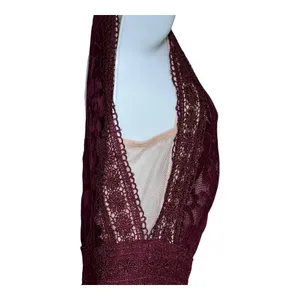 Lulus Burgundy Lace Bodice Maxi Dress Bridesmaid Formal‎ Event Size S thumbnail 6