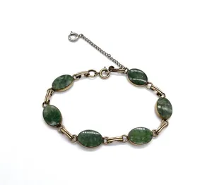 Vintage 12K GF Jade Bracelet Green thumbnail 4