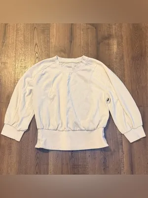 Lululemon Softstreme Ribbed-Hem Pullover‎ Sweatshirt Natural Ivory size 6 thumbnail 2