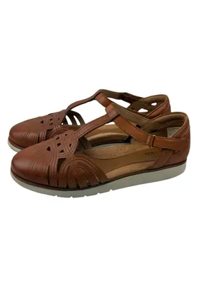 *Cobb Hill Laci Fisherman Comfort Mary Jane Shoe Women 8.5 Brown Leather T-Strap thumbnail 5