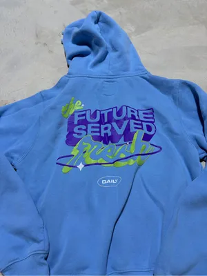 Poppi x target Blue Pullover Hoodie sweatshirt XS thumbnail 8