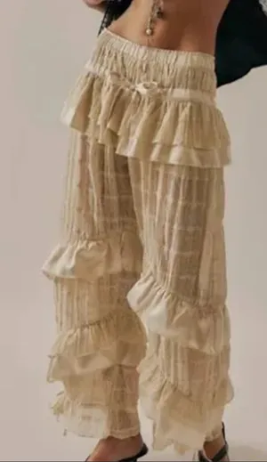 Free people ruffle pants  thumbnail 1