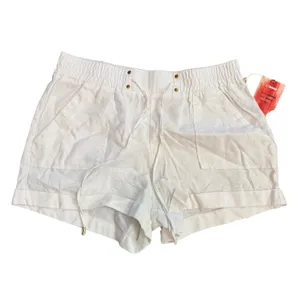 Ci‎ Sono Linen Collection White Shorts XL Drawstring Elastic Waist Pockets thumbnail 2