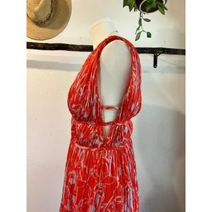 Astr The Label Pascadero Orange Abstract Maxi Gown Dress Size XS thumbnail 6