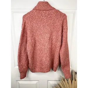 Caslon Pink Mauve Cable Knit Long Sleeve Turtleneck Sweater Size Small thumbnail 2
