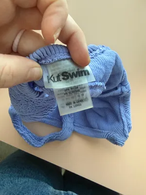 Kut from the Kloth Periwinkle Smocked Swim Bralette thumbnail 3