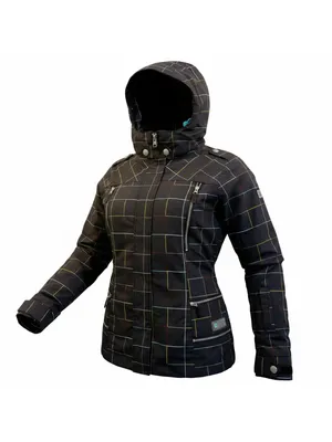 Burton Women’s Small - Y2K Snowboard Jacket Multicolor Plaid Grid Hooded thumbnail 2
