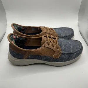 Skechers Slip-ins On-the-GO Ideal Navy Tan Boat Shoes 138215 Womens 8.5 thumbnail 2