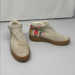 Rifle Paper Co x Keds Cooper Suede Zip Bootie Garden Party SZ 5.5 Tan Floral thumbnail 2