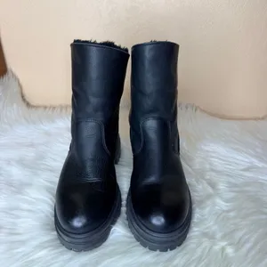 Avellini Leather Faux Fur Convertible Ankle Moto Boots Size 41/US 9.5 thumbnail 3