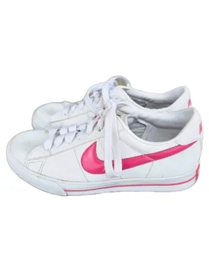 Nike Women's Pink White Sneaker Shoes Leather Size 8 Vintage Y2K 90s girlcore thumbnail 5