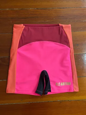 P.E Nation Flyaway Colorblock Bike Shorts Knockout Pink Sz S 💛🎀 thumbnail 2