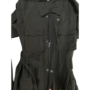 NWT GOOD AMERICAN‎ Anthropologie Olive Green Utility Belted Jacket Coat 2 Medium thumbnail 4