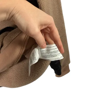Abercrombie & Fitch Taupe Brown Sherpa Fleece Faux Leather Pullover Womens Small thumbnail 6