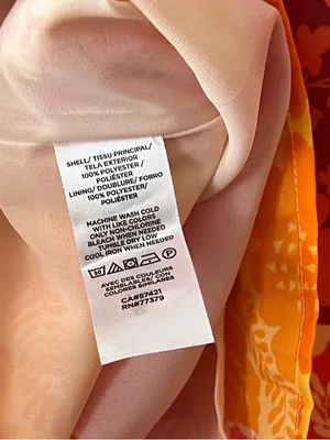Ann Taylor Women’s Floral Orange Short Sleeve Blouse Size Small thumbnail 6