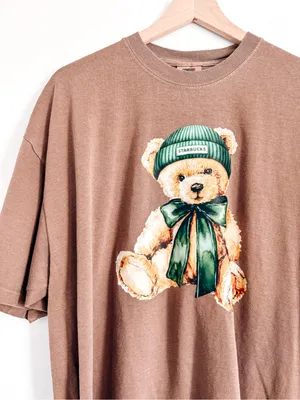 Comfort Colors Brown Teddy Bear Starbucks Graphic Cotton Shirt 2XL thumbnail 2