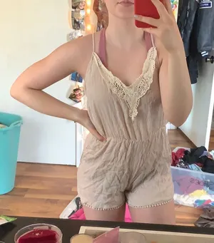 Charlotte Russe Baby pink romper thumbnail 1