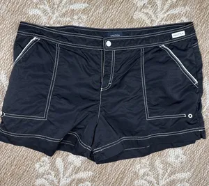 Nautica Women's Black Swim Shorts with White Contrast Stitching thumbnail 1