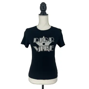 Dior Vibe Linen Blend Tee‎ Shirt in Black Size XS thumbnail 3