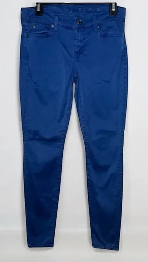 7 For All Mankind Blue Gwenevere Skinny Jeans Size 28 thumbnail 1