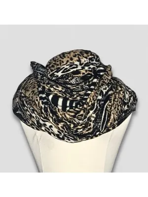 Look Cashmere Leopard Animal Print Scarf Multicolor OS thumbnail 4