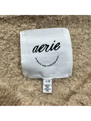 Aerie Teddy V-Neck Bouclé Sweater – Size Large – Cozy Texture & Relaxed Fit thumbnail 12