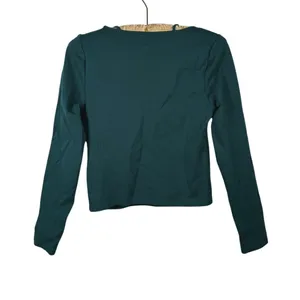Abercrombie Long Sleeve Strappy Square Neck Top Size M Green Y2K Indie Sleaze thumbnail 3
