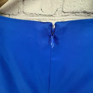 Lauren Ralph Lauren Dress Women's 4 Blue Ruched Sheath Cap Sleeve Cocktail Zip thumbnail 5