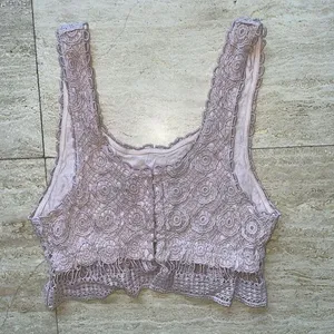 Wet Seal Lined Lace Crop‎ Tank Top Size M Boho Pink thumbnail 3