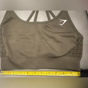 Gym Shark Flex Sports Bra Olive Green‎ Small thumbnail 4